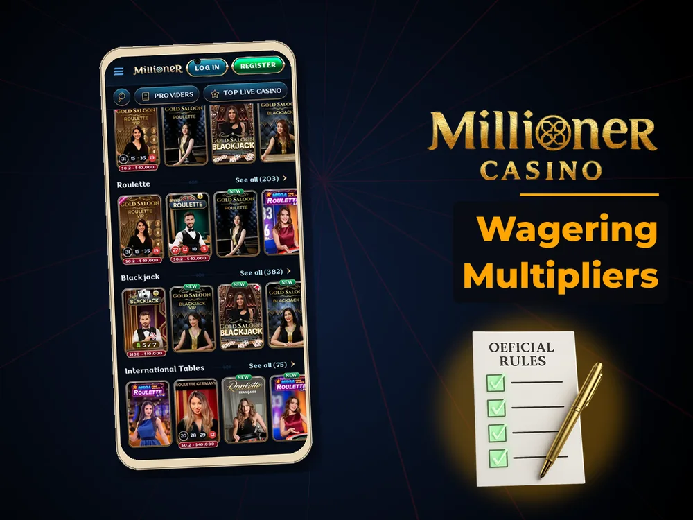 Millioner - Wagering Multipliers